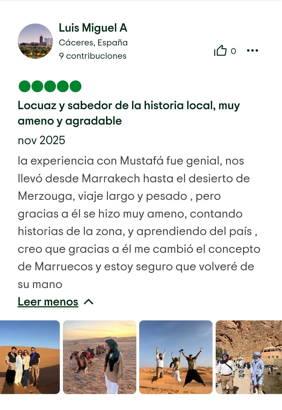 Reseña de Tripadvisor de Marruecos y tal 5