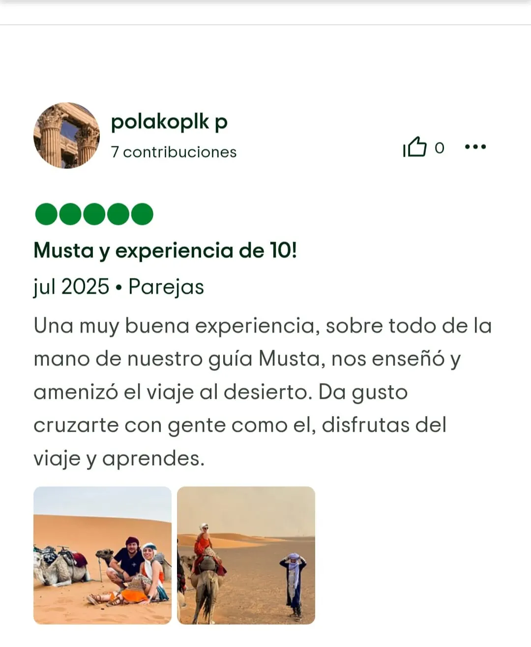 Reseña de Tripadvisor de Marruecos y tal 6